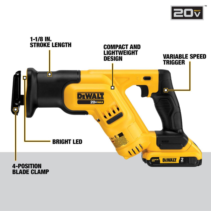 DeWalt DCK540D1 20V MAX 5-Tool Cordless Combo Kit with Battery and Charger (2Ah Battery) - 6