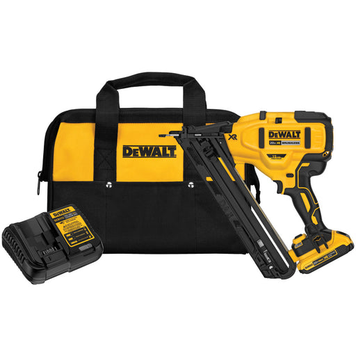 DeWalt DCN650D1 20V MAX XR 15 GA Angled Finish Nailer - Kit