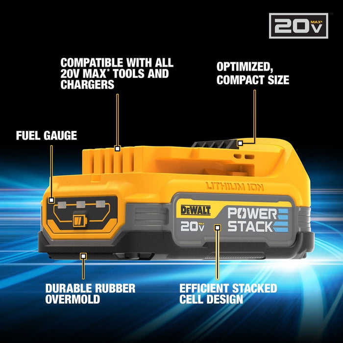 DeWalt DCS369E1 Atomic 20V Max One Handed Reciprocating Saw with Powerstack Battery - 6