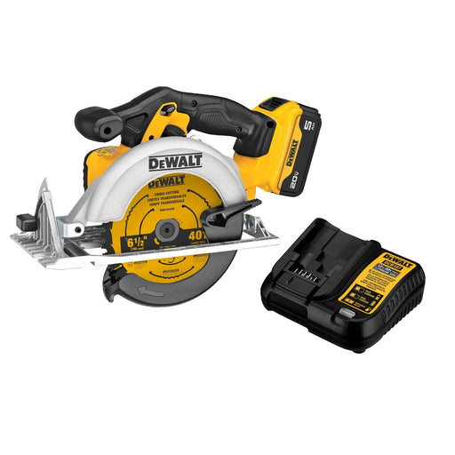 DeWalt DCS391P1 20V Max Li Ion 6-1/2" Circular Saw Kit (5.0 Ah) 5/8"Arbor