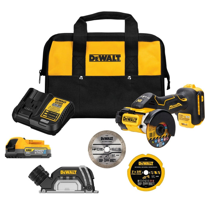 DEWALT DCS438E1 20V MAX XR® Brushless Cordless 3-in Cut-Off Tool Kit With DEWALT POWERSTACK™ Compact Battery