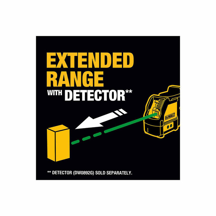 DeWalt DW088CG Green Cross Line Laser (DW088CG-QU) - 8