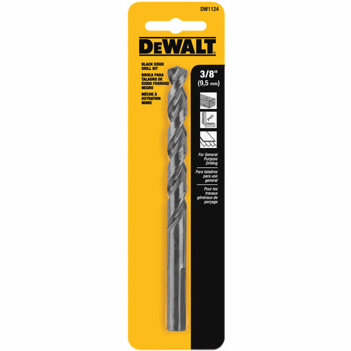 DeWalt DW1124 3/8" Black Oxide Split Point Drill Bit