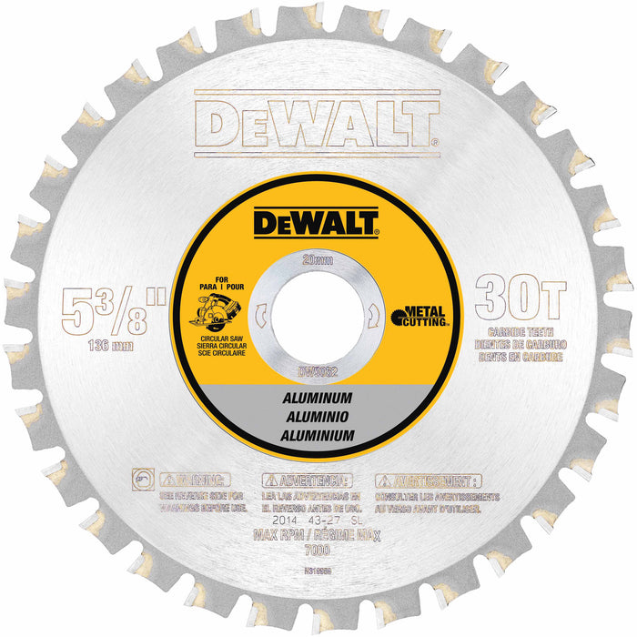 DeWalt DW9052 5-3/8" 30T Carbide Saw Blade (Aluminum/Nonferrous Metals)