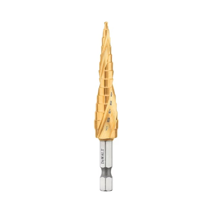 DeWalt DWA1783IR 1/8" - 1/2" 13 Step Titanium Nitride Coating Impact Ready Step Drill Bit