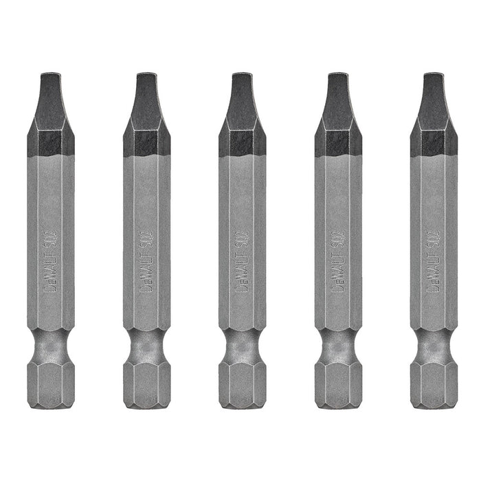 DeWalt DWA2SQ2-5L 2" Square/Robertson #2 Power Bits 5 Pack