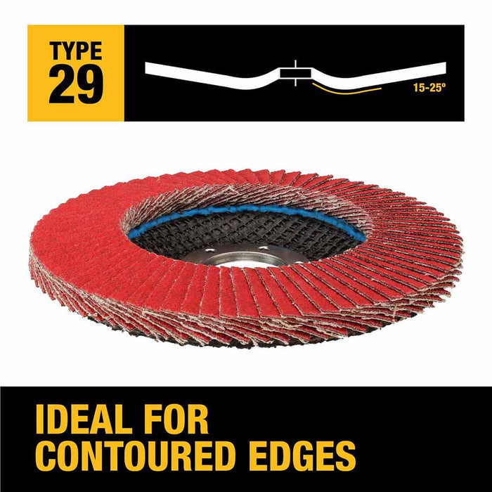 DeWalt DWA8282 ELITE SERIES 4-1/2 X 7/8 80G T29 Flap Disc - 6