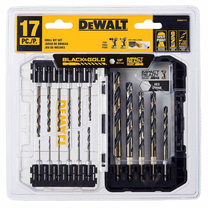 DeWalt DWAH1117 17PC Black & Gold Hex Shank Set