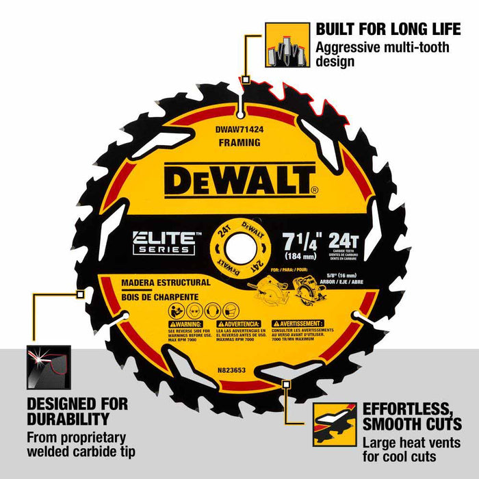 DeWalt DWAW714243PK 7-1/4" 24T Elite Series 3 Pack - 2