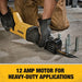 Dewalt DWE305 12 Amp Keyless Variable Speed Corded Reciprocating Saw - 6