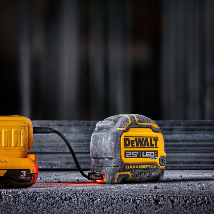 DeWalt DWHT35625S TOUGHSERIES 25' x 1-1/4"  LED lighted Tape Measure , Micro USB Port - 9