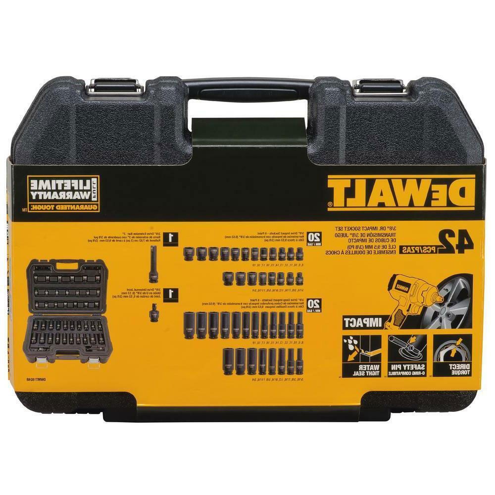 DeWalt DWMT19248 42 Piece 3/8" Drive Combination Impact Socet Set, 6 P ...