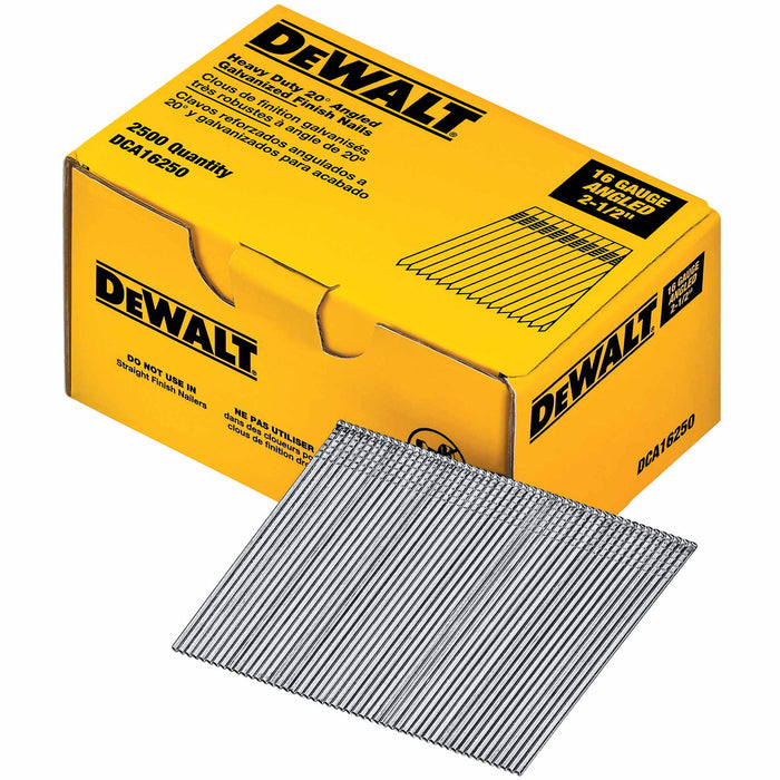 DeWalt DCA16250 2-1/2" Heavy Duty 20-Degree Angled Galvanized Finish Nails - 3