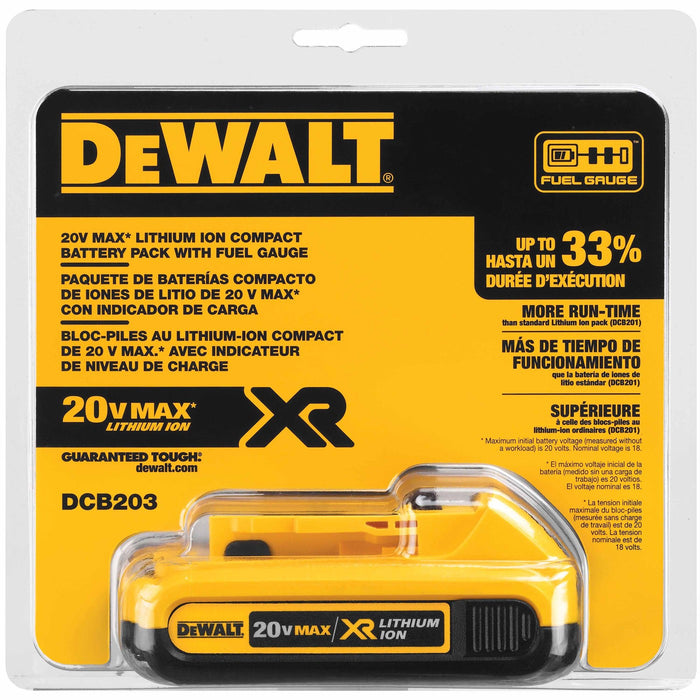 DeWalt DCB203 20V Max Compact Lithium Ion Battery Pack - 3