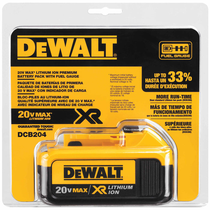 DeWalt DCB204 20V MAX Premium XR Lithium Ion Battery Pack - 3