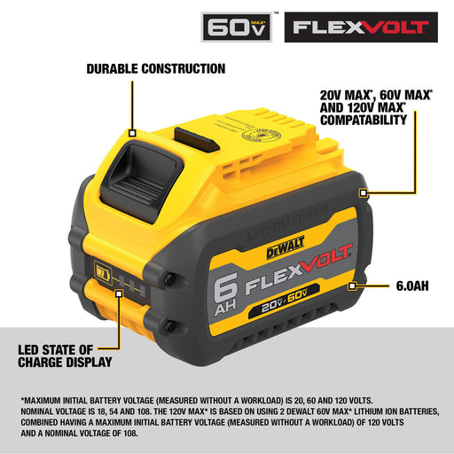 DeWalt DCB606 20/60V MAX FlexVolt 6.0Ah Battery - 2