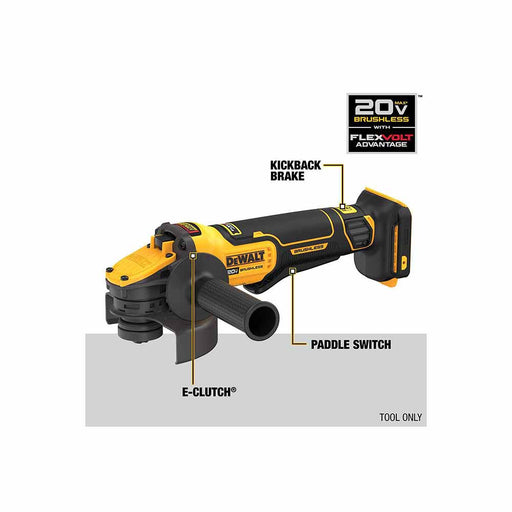 DeWalt DCG416B 20V MAX FLEXVOLT 4-1/2"-5" Paddle Switch Small Angle Grinder - 2