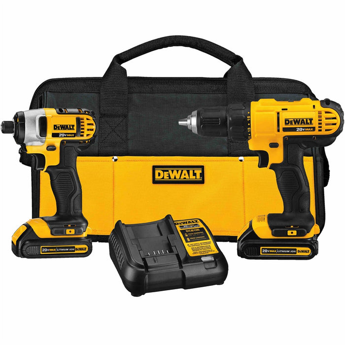 DeWalt DCK240C2 20V MAX Lithium Ion Drill Driver / Impact Driver Combo Kit (1.3 Ah)