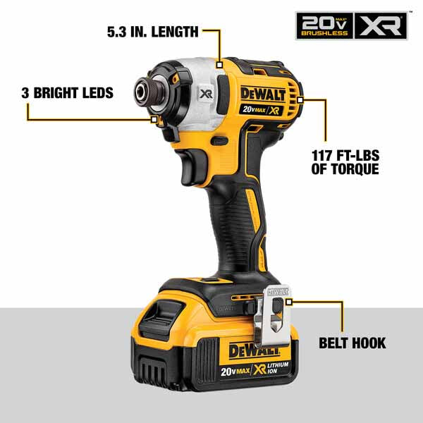 DeWalt DCK299P2 20V Li-Ion Brushless Hammerdrill / Impact Kit 5.0Ah, Case - 3