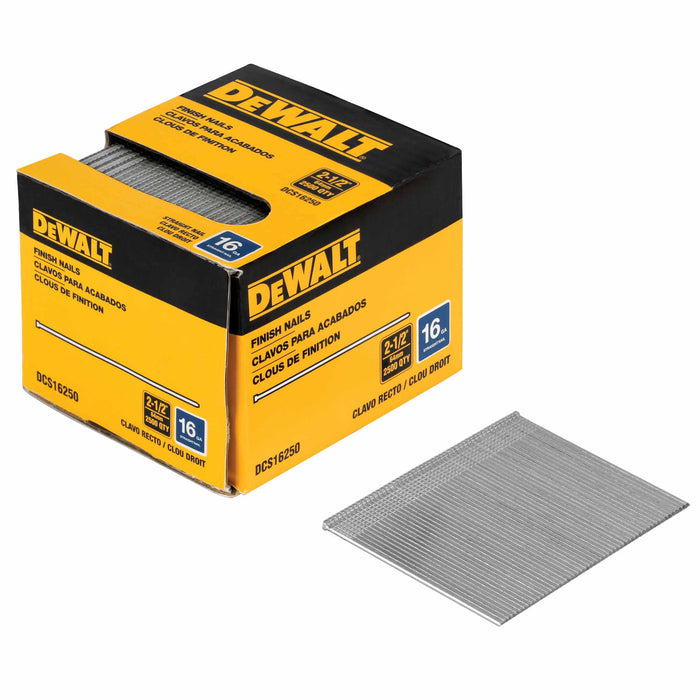 DeWalt DCS16250 2-1/2" 16 Gauge Heavy-Duty Straight Finish Nails