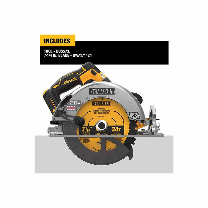 DeWalt DCS573B 20V MAX FLEXVOLT 7-1/4" Circular Saw - 7