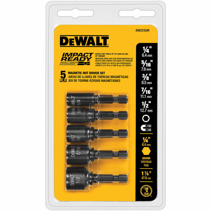 DeWalt DW2235IR 5 Piece Impact Ready Nutdriver Set - 2