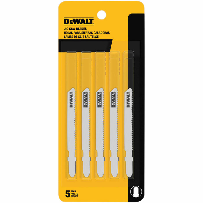 DeWalt DW3776-5 3" 24 TPI T-Shank Cobalt Alloy Steel Jig Saw Blade, 5 Pack