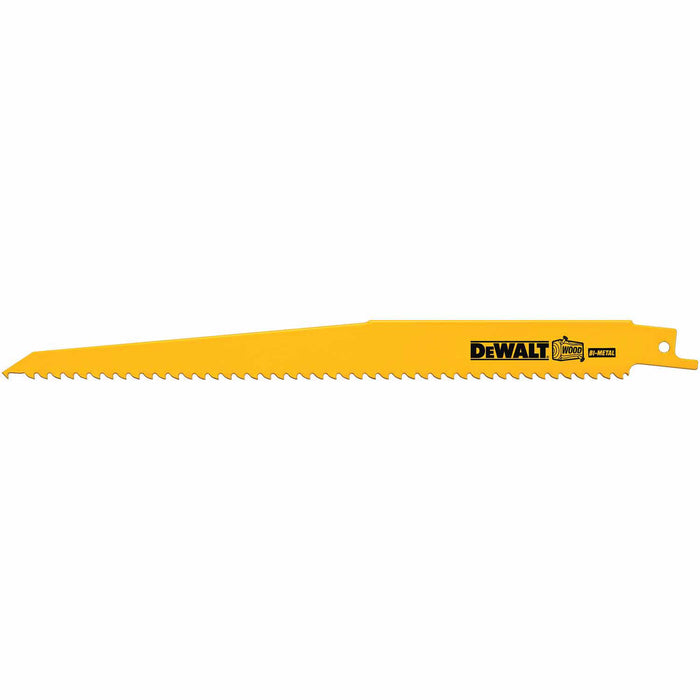 DeWalt DW4803B 9" 6 TPI Taper Back Bi-Metal Reciprocating Blade, General Purpose Wood