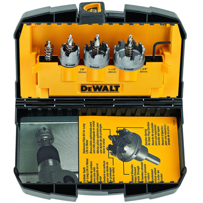 DeWalt DWACM1802 3 Piece Metal Cutting Carbide Hole Saw Set