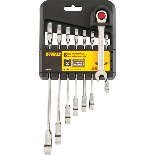 DeWalt DWMT74198 8 Piece Metric Ratcheting Combo Wrench Set