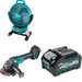 Makita GAG01Z 40V max XGT 4-1/2" / 5" Angle Grinder W/ CF002GZ 13" Fan and BL4040 4.0Ah Battery