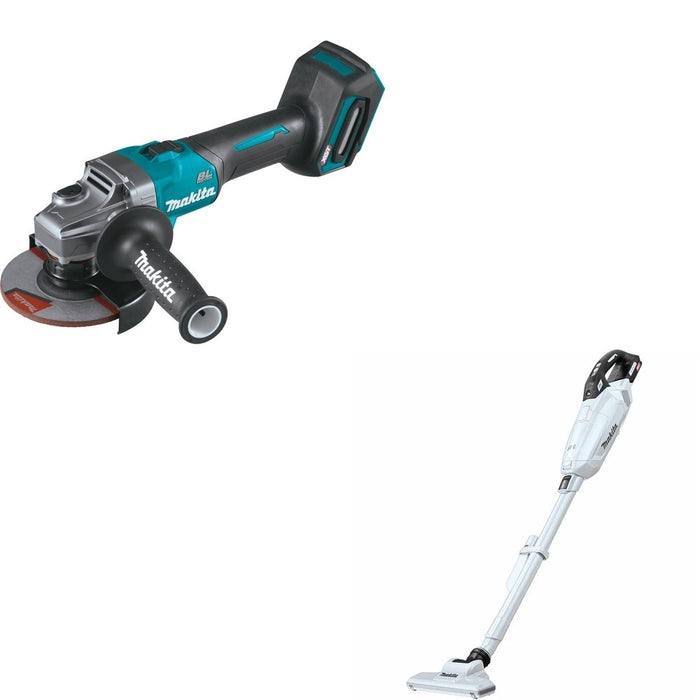 Makita GAG01Z 4-1/2" / 5" W/ GLC02Z 40V max XGT Brushless Cordless 4-Speed Compact Stick Vacuum