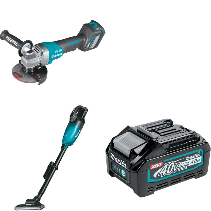 Makita GAG06Z Angle Grinder Kit W/ GLC01Z HEPA Vac and FREE BL4040 Battery