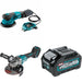 Makita GAG07Z Angle Grinder W/ GOB01CZ Random Orbit Sander and FREE BL4040 Battery