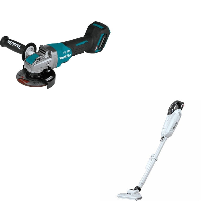 Makita GAG13Z 4-1/2" / 5" W/ GLC02Z 40V max XGT Brushless Cordless 4-Speed Compact Stick Vacuum