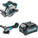 Makita GAG13Z 4-1/2" / 5" W/ GSH05Z 6-1/2" Circular Saw and BL4040 40V max XGT 4.0Ah Battery