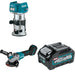Makita GAG13Z 4-1/2" / 5" W/ GTR01Z Router and BL4040 40V max XGT 4.0Ah Battery