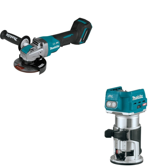 Makita GAG13Z 4-1/2" / 5" W/ GTR01Z 40V max XGT Brushless Cordless Compact Router, Tool Only