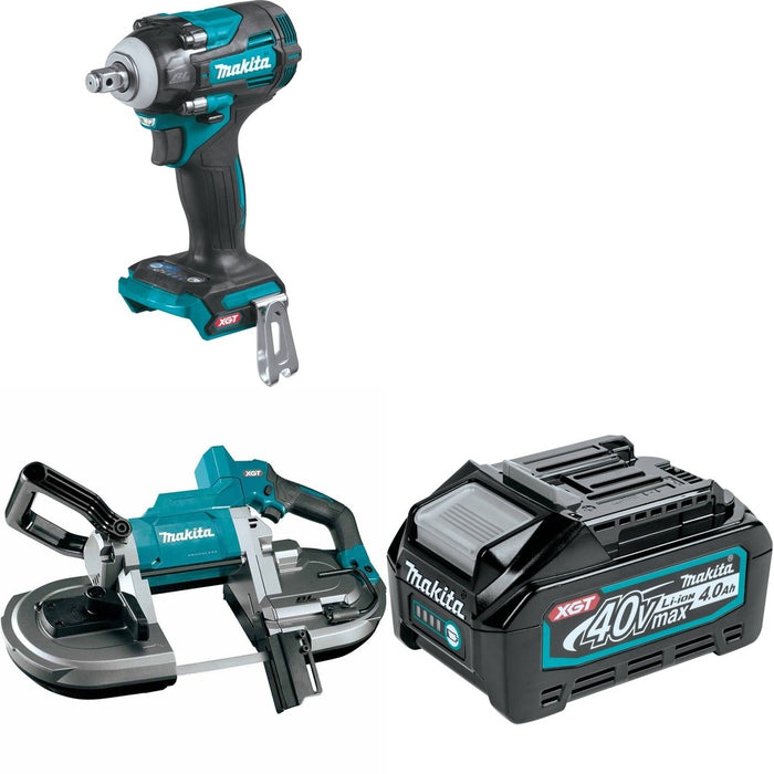 Makita GBP01Z Portable Band Saw W/ GWT04Z Impact Wrench and FREE BL4040 Battery