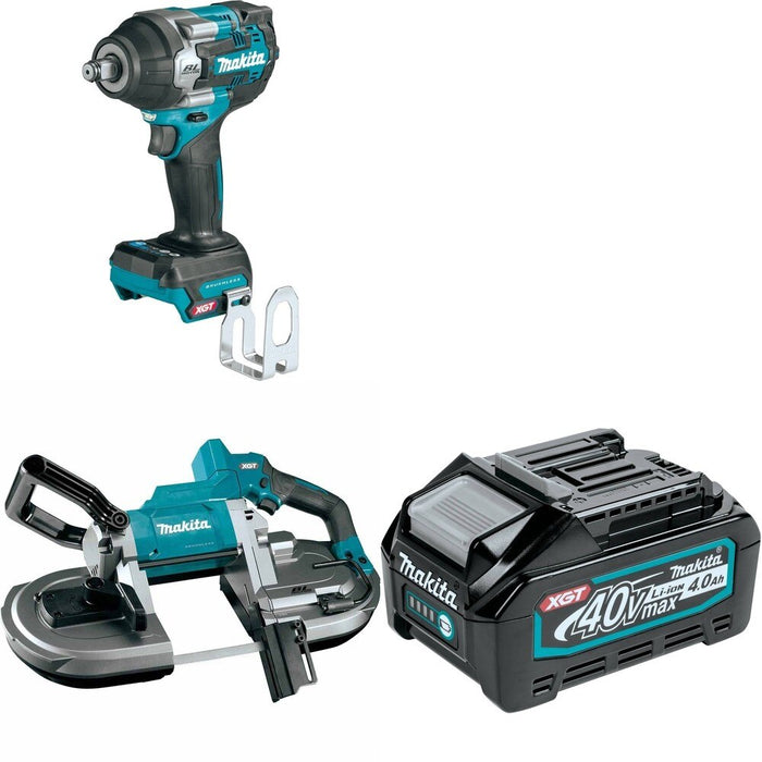 Makita GBP01Z Portable Band Saw W/ GWT07Z Impact Wrench and FREE BL4040 Battery
