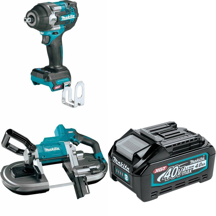 Makita GBP01Z Portable Band Saw W/ GWT08Z Impact Wrench and FREE BL4040 Battery