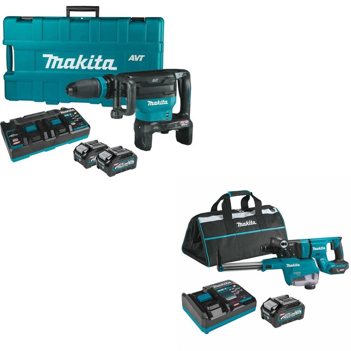 Makita GMH02PM 80V max (40V X2) XGT 28 lb. AVT Demolition Hammer W/ FREE GRH07M1W Rotary Hammer