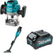 Makita GPR01Z Plunge Router Kit W/ GLC01Z Vacuum and FREE BL4040 Battery
