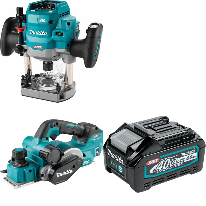 Makita GPR01Z Plunge Router Kit W/ GPK01Z Planer and FREE BL4040 Battery