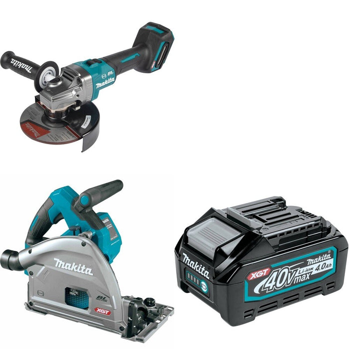 Makita GPS01Z Plunge Circular Saw W/ GAG07Z Angle Grinder and FREE BL4040 Battery