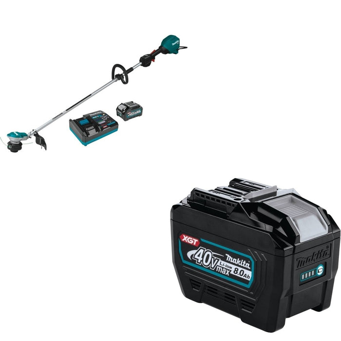 Makita GRU01M1 40V max XGT 15" String Trimmer Kit (4.0Ah) W/ BL4080F 40V max XGT 8.0Ah Battery