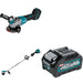 Makita GRU01Z 40V max XGT 15" String Trimmer W/ GAG13Z 4-1/2" / 5" and BL4040 4.0Ah Battery