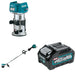Makita GRU01Z 40V max XGT 15" String Trimmer W/ GTR01Z Router and BL4040 4.0Ah Battery