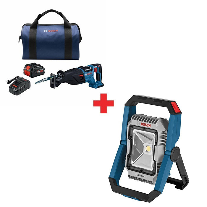 Bosch GSA18V-110B14 18V 1-1/8" Recip Saw Kit W/ FREE GLI18V-1900N 18V LED Light