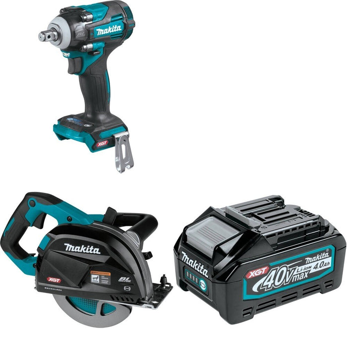 Makita GSC01Z Metal Cutting Saw W/ GWT04Z Impact Wrench and FREE BL4040 Battery